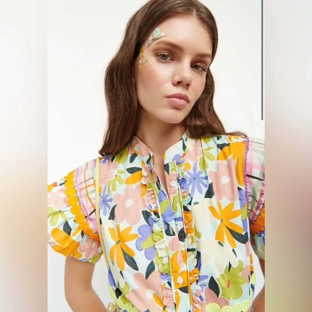 Celia B Floral Seren Midi Dress Womens XS NWT - Picture 4 of 14